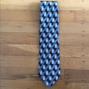 Black and gray square patterned necktie